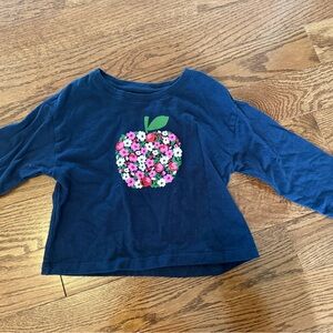 GAP Navy Long Sleeve with Floral Apple Design